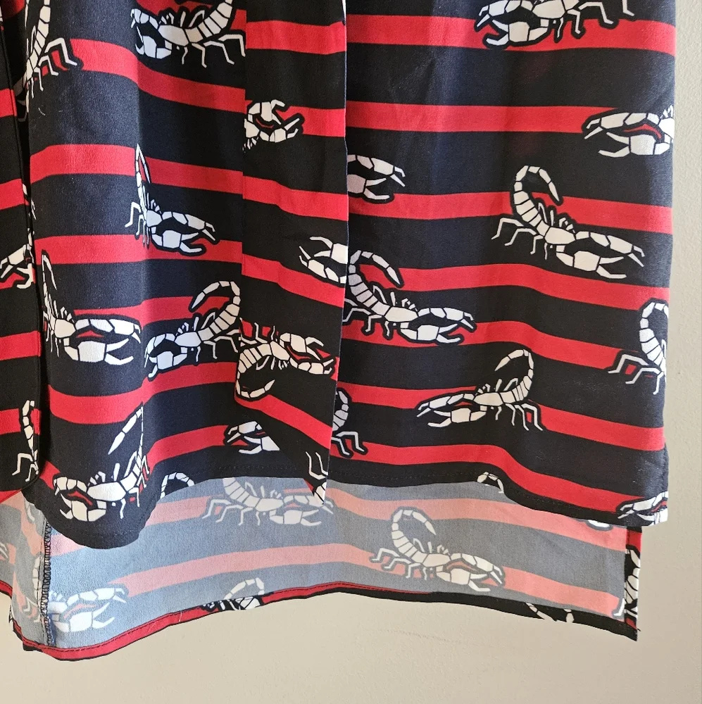Eloquii Tie Front Scorpion Blouse - Picture 3 of 8